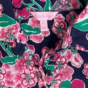 Vintage Lilly Pulitzer cherry & blossom polo